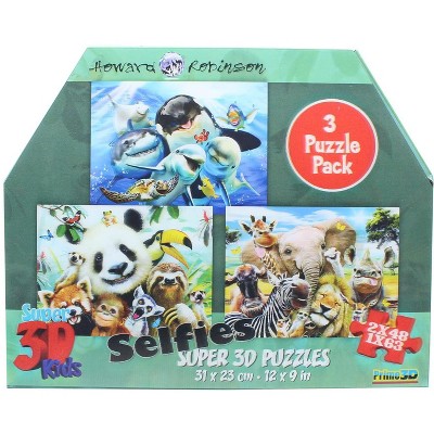 Howard Robinson Howard Robinson- Animal Selfies - 48 & 63pc 3D Puzzle Box of 3