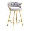 CAVINAS Swivel Bar Stools Set of 2/4,Breathable Counter Stools with Cotton Linen Cushions,Barstools with Electroplated Metal Frame for Bar&Kitchen - 2 of 4