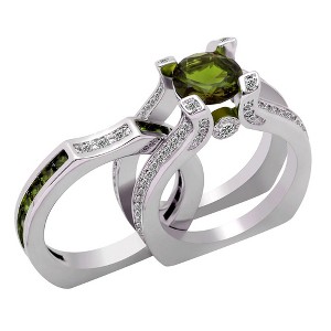Skylar Wedding Ring Set for Women Engagement Ring Wedding Band Cz Ginger Lyne Collection - 1 of 4