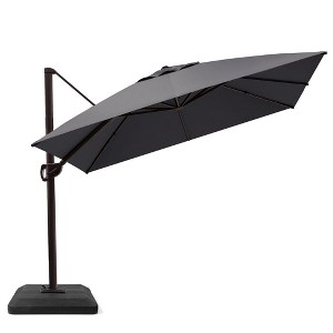 Crestlive Products 11FT Square Cantilever Umbrella Outdoor 360 Degree Rotation Offset Umbrella 6 Heights Adjustable with Base - 1 of 4