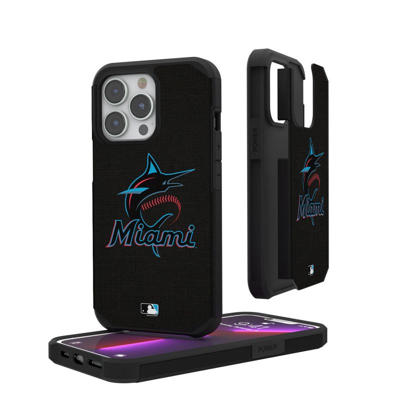 Keyscaper Miami Marlins Solid Rugged Phone Case, 1 of 2