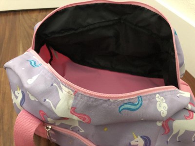 Babies' Unicorn Faux Fur Trim Duffle Bag In Izzy Unicorn