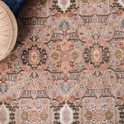Elegant Crimson Beige/Ivory Synthetic 2'2" x 4' Area Rug