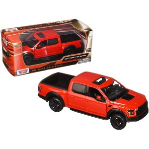 2017 Ford F-150 Raptor Pickup Truck Red with Black Wheels 1/27 Diecast Model Car by Motormax - 1 of 4