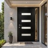 PexFix 36"x80" 4-Lite Exterior Frosted Glass Prehung Front Entry Door Primed Interior Fiberglass Entrance Door Black Right Hand Inswing w/ Vinyl Frame - 3 of 4