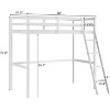 JOYMOR High Loft Bed Frame Twin Wooden Loft Bed for Kids, Junior, Teens, Adults Single Bed, No Box Spring Needed,White - 2 of 4