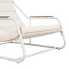 Sapphtopaz Outdoor Patio Beach Chair Conversation Chaise Lounge Patio Chair with Oval Coffee Table Patio Furniture Set for Beach, Terrace, Pool, White - 4 of 4