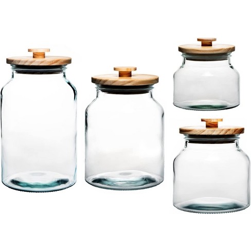 Amici Home Cantania Canning Jar, Airtight, Italian Made Food Storage Jar  Clear with Golden Lid, 4-Piece,27-ounce