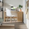 60" Executive Desk with Storage, Modern Home Office Desk with Drawer & Cabinet, Wood Fluted Computer Desks Table for Study, Living Room - 2 of 4