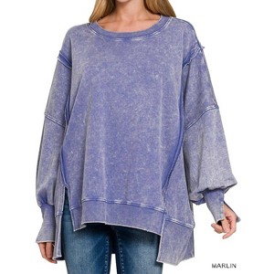 Women's Ocean Drift Lounge Pullover Top - ZENANA - 1 of 2