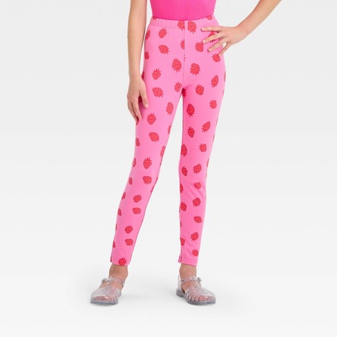 Girls' Strawberry Leggings - Cat & Jack™ Pink : Target