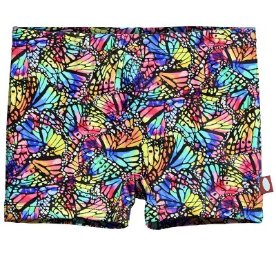 City Threads USA-Made Girls UPF 50+ Printed Swim Boy Shorts