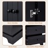 SEVOBAL Bathroom Storage Cabinet with 2 Doors and 4 Drawers Adjustable Shelf for Organized Living Space, Black, 23.6"*15.7"*68.1" - 3 of 4