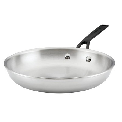 KitchenAid Multi-Ply Stainless Steel Non-Stick 24cm Frying Pan, Silver