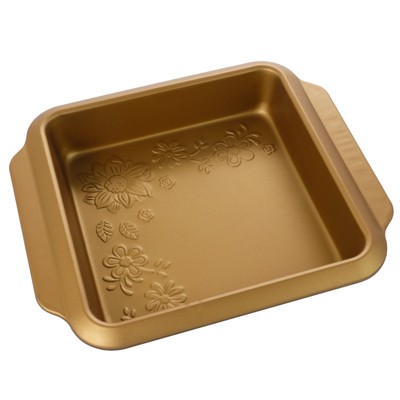 Gibson 8" Country Kitchen Embossed Square Carbon Steel Baking Pan in Copper