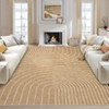 Modern Rainbow Easy Jute Area Rugs, Washable Natural Contemporary Indoor Outdoor Carpet for Living Room Bedroom Office Farmhouse Patio Backyard RV - 2 of 3
