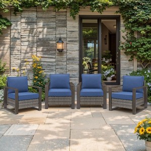 Gymojoy 4 Pieces Outdoor Patio Chairs Club Chair Set for Garden - 1 of 4