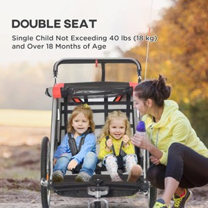 Sillysis 2-in-1 Walk/Ride Child Baby Bike Trailer for Kids 2 Seater - 1 of 4