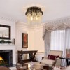 PAKOKULA 4-Light Black Glam Flush Mount Ceiling Light with Round Tier Cascading Crystal Shades - 4 of 4