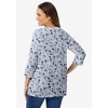 Woman Within Plus Size Perfect Printed Three-Quarter Sleeve V-Neck Tee - 3 of 4