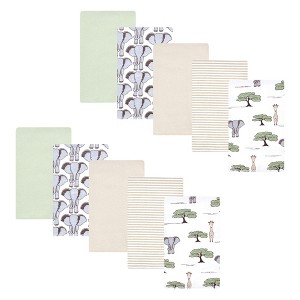 Hudson Baby Cotton Flannel Burp Cloths 10-Pack, Wild Safari Adventures, One Size - 1 of 4