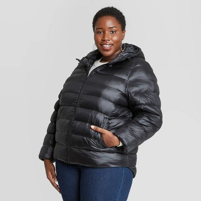 black plus size puffer jacket