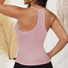 Anna-Kaci Active Women's Ribbed Knit Deep V Neck Tank Top with Seamless Design - 3 of 4