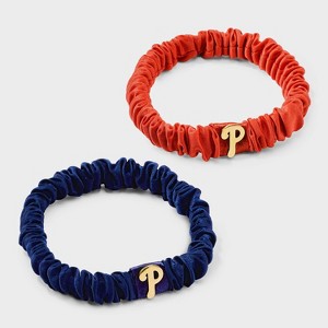 Bijoux Sport by Luv Aj MLB Logo Silky Hair Ties 2pc - 1 of 2