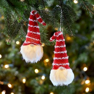 The Lakeside Collection Gnome for the Holidays Decor - Set of 3 Lighted Ornaments 2 Pieces - 1 of 4