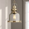 Possini Euro Design Elida Brass Mini Pendant Light 11" Wide Modern Chrome Glass Bell Jar Shade for Dining Room House Foyer Kitchen Island Entryway - 2 of 4