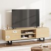 Industrial TV Stand for 80 Inch, Modern Entertainment Center with 2 Drawers, Wooden Media Cabinet with Heavy Duty Leg and Open Storage - 3 of 4