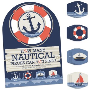 Big Dot of Happiness Ahoy - Nautical - Baby Shower or Birthday Party Scavenger Hunt - 1 Stand and 48 Game Pieces - Hide and Find Game - 1 of 4