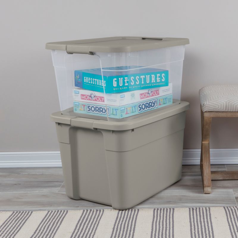 20gal Latching Storage Tote Light Gray - Brightroom&#8482;, 4 of 8