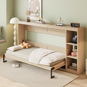 KIGFTSOD Murphy Bed with Bookshelf - 1 of 4