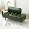 VYNXARIA 55 Inch Width Modern End of Bed Bench,Black Faux Leather Upholstered With side table,Entryway Ottoman,Window Bench with Metal Legs - 2 of 4