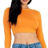 Slickblue Women's Long Sleeve Cropped Top, Crew Neck, Stretch Jersey, Casual Fit, Multiple Color Options, Size S-L - 3 of 4