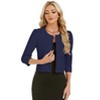 Coolmee Women's 3/4 Sleeve Cropped Coat Lightweight Notch Collar Blazer Jacket Business Casual - 2 of 4