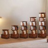 ORRD (Upgraded) 360° Rotating 6-Tier Corner Bookshelf with Wheels - Walnut Brown, Narrow Design for Small Spaces - 2 of 4