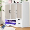 Lycvki Multi-functional White Shoe Cabinet with Adjustable Shelves - 2 of 4