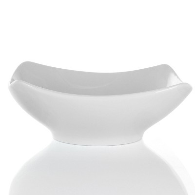 16-Piece White Porcelain Square Dinnerware Set