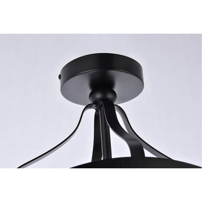 Black Iron Indoor/Outdoor 1-Light Flush Mount Fixture