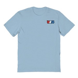 Rerun Island Men's Usa Lc Retro Colorful Logo Americana 4Th Of July Short Sleeve Graphic Cotton T-Shirt - Light Blue XXL - 1 of 4