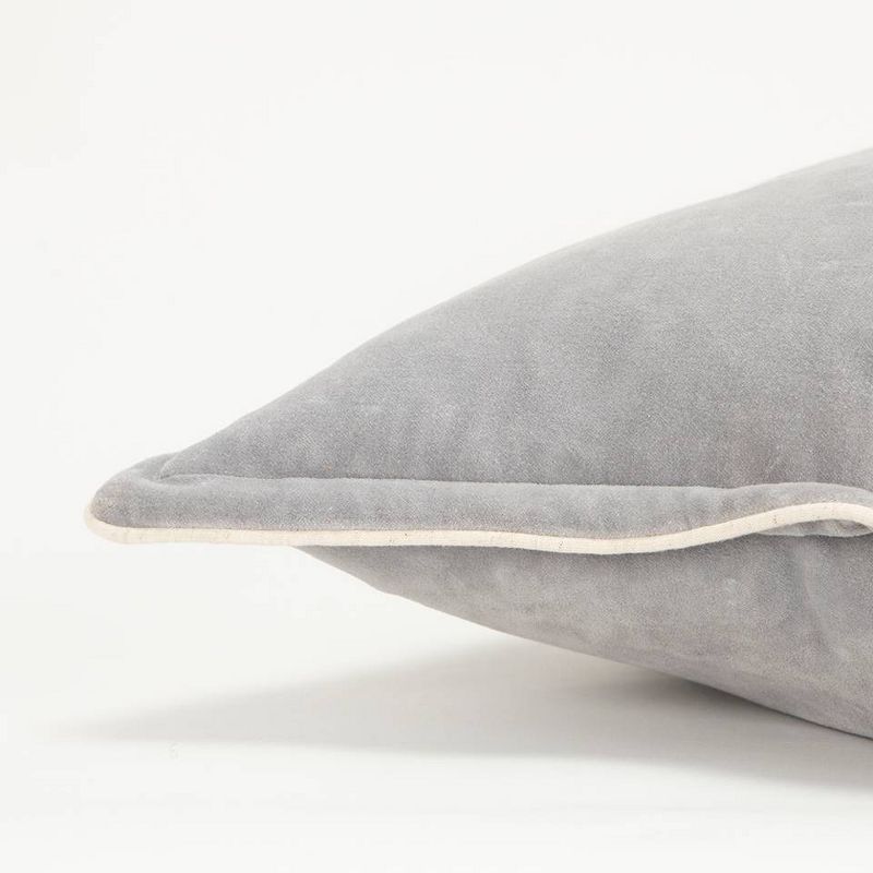 Connie Post Solid Poly Filled Square Pillow Light Gray - Rizzy Home, 5 of 7