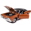 1966 Pontiac GTO Copper Blaze Metallic with Black Vinyl Top 1/18 Diecast Model Car by Auto World - 2 of 4