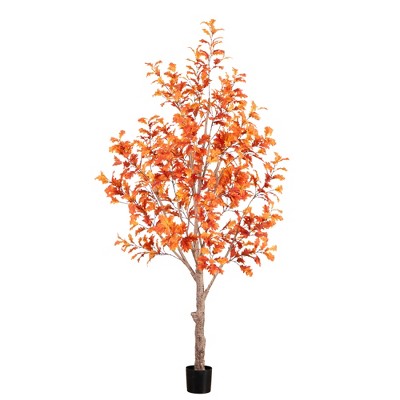 Nearly Natural 9-ft Autumn Oak Artificial Fall Tree