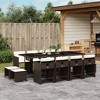 vidaXL 9 Piece Patio Dining Set with Cushions Poly Rattan - 2 of 4