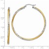 Black Bow Jewelry 2.5mm, Twisted Hoop Earring in 14k Gold and Rhodium 45mm (1 3/4 Inch) - 4 of 4