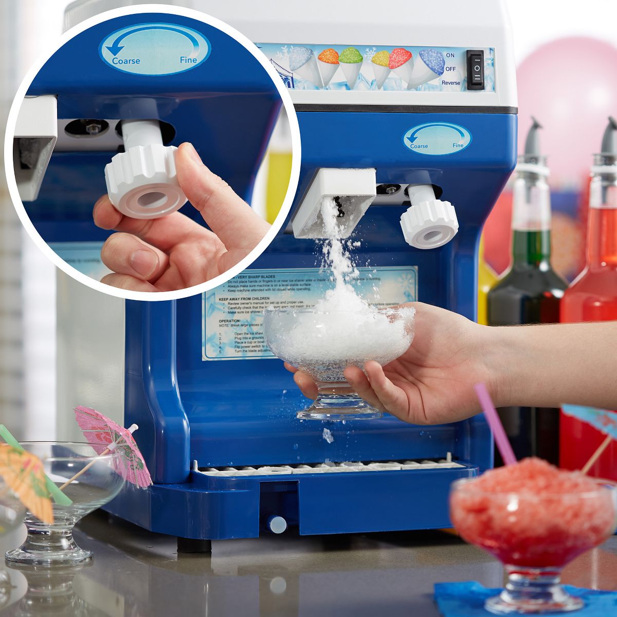 Olde Midway Ice Shaver Snow Cone Machine for Slushies, Desserts, and Frozen Treats - thumbnail 4