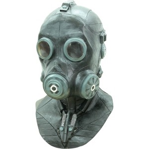 Ghoulish Adult Gas Mask Costume Mask - 12" x 14" x 4"  - Gray - 1 of 1