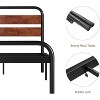 King Size Platform Bed Frame with Wood Headboard, Heavy Duty Metal Slat Support, Noise Free Design Mattress Foundation, Easy Installation, Brown - 4 of 4
